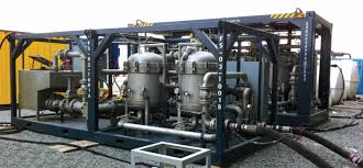 Flushing skid em operação